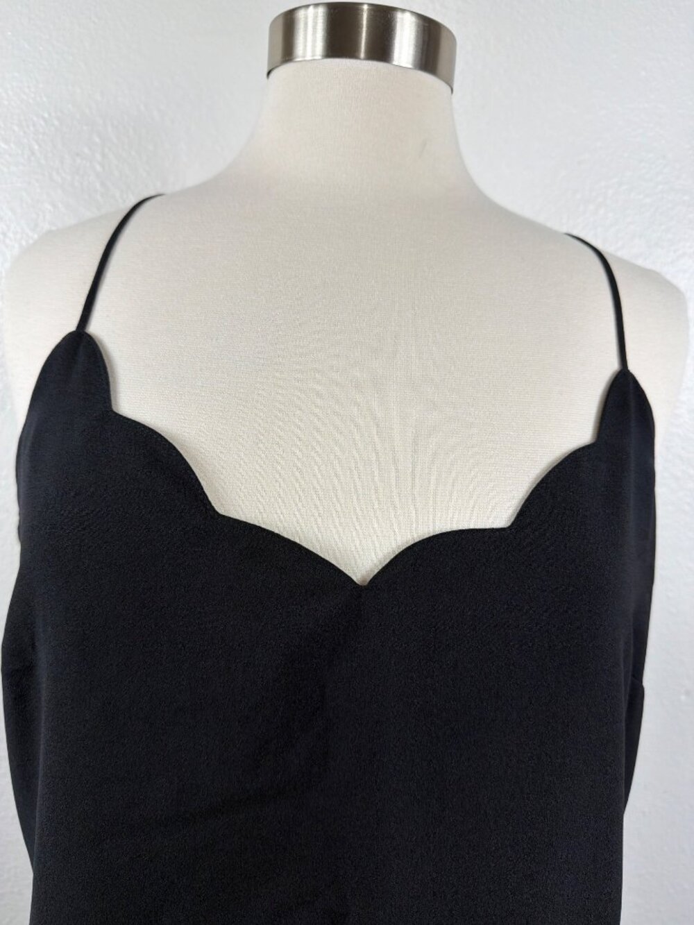 J.Crew Factory Scalloped Cami Tank Top Black Size 14 NWT - Picture 5 of 12